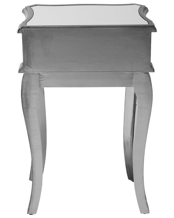 Speglat Sidobord Silver 1 Låda Sjaskig Chic Fransk Design