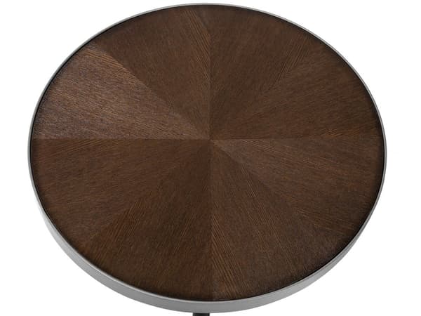 Sivupöytä tumma puu hopea 44 x 55 x 44 cm MDF-levy metalli pyöreä retro glamour