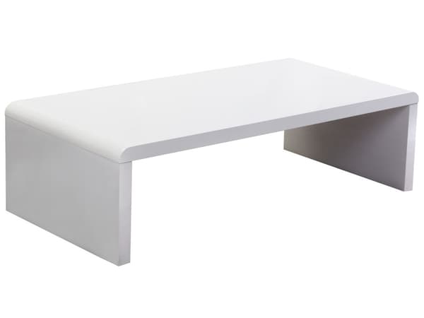 Sohvapöytä valkoinen 120 x 35 x 60 cm MDF-levy kiiltävä suorakulmainen