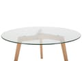 Miniatyrbillede 4 af 6: Sofabord Glasplade Træben 90 cm Rundt Moderne Stil