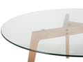 Miniatyrbillede 5 af 6: Sofabord Glasplade Træben 90 cm Rundt Moderne Stil