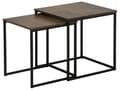 Miniatyrbillede 1 af 10: Sofaborde Mørkt Træ Sort Metal 39 / 42 cm Små Firkantede Sideborde Moderne Indskudsborde Industriel Stue Indretning Lille Hjørneborde Design