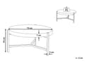 Miniatyrbillede 3 af 7: Sofabord Mørkt Træ MDF og Sot Metalben 75 x 42 cm Lav Rundt Kaffebord Industriel Vintage Look Design Stuemøbel Sofa Tilbehør Boligindretning