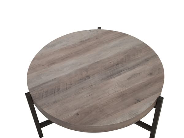 Sofabord Mørkt Træ MDF og Sot Metalben 75 x 42 cm Lav Rundt Kaffebord Industriel Vintage Look Design Stuemøbel Sofa Tilbehør Boligindretning