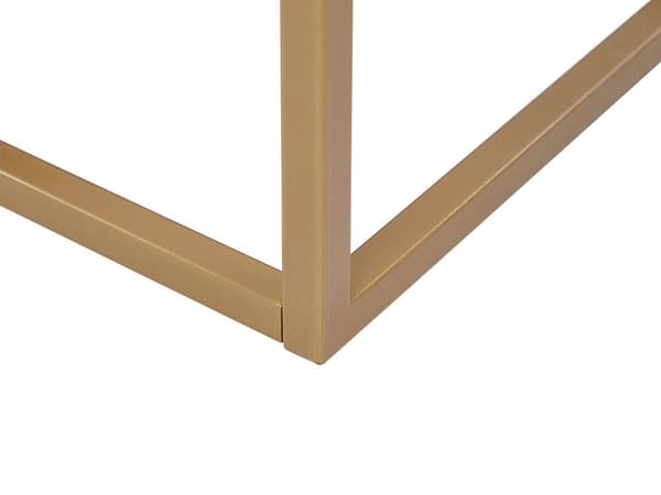 Sofabord Beige og Guld Metalstel 100 x 60 cm Dekorativ Aflangt Hjørnebord Marmor Effekt Bordplade til Stuen Glam Moderne stil Bolig Indretning
