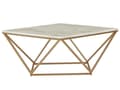 Miniatyrbillede 4 af 6: Sofabord Beige Guld Metal MDF 80 x 80 x 40 cm Firkantet Dekorativ Marmor Bordplade til Stuen Glamour Moderne stil Inspiration Tilbehør
