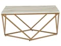 Miniatyrbillede 1 af 6: Sofabord Beige Guld Metal MDF 80 x 80 x 40 cm Firkantet Dekorativ Marmor Bordplade til Stuen Glamour Moderne stil Inspiration Tilbehør