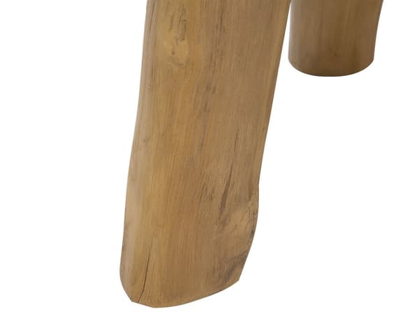 Sofabord Teaktræ Beige Plade Flettet 46 x 44 cm Rundt Boho Stil