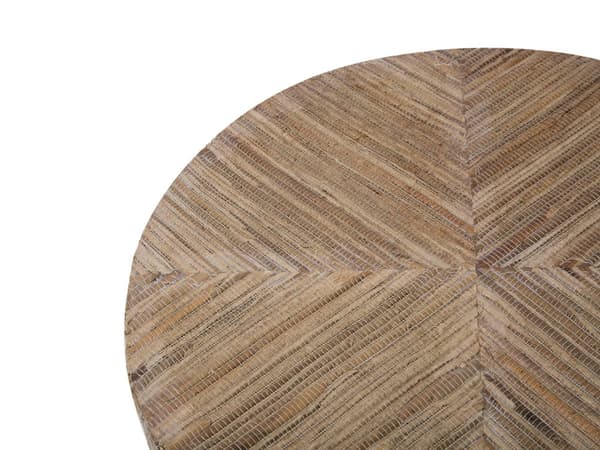Sofabord lys teak rund 41 x 35 cm boho stil
