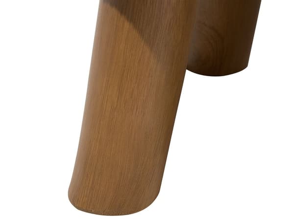 Sofabord lys teak rund 41 x 35 cm boho stil