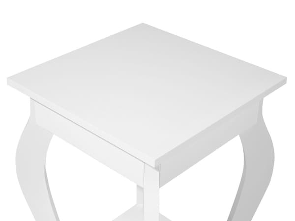 Hvidt Bord 60 x 38 cm Firkantet Plade Hylde Dekorative Ben Klassisk Stil