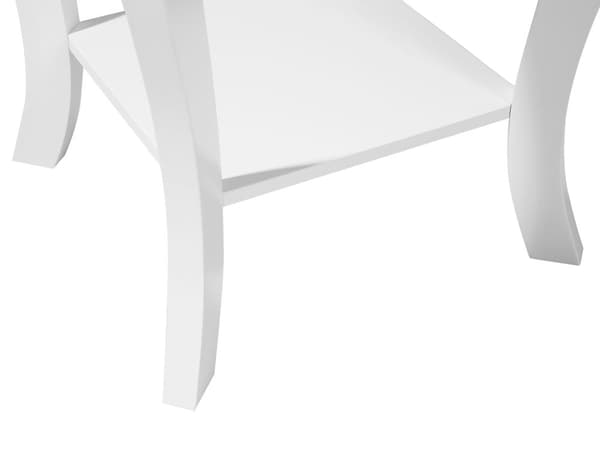 Hvidt Bord 60 x 38 cm Firkantet Plade Hylde Dekorative Ben Klassisk Stil