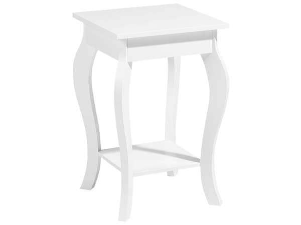 Hvidt Bord 60 x 38 cm Firkantet Plade Hylde Dekorative Ben Klassisk Stil