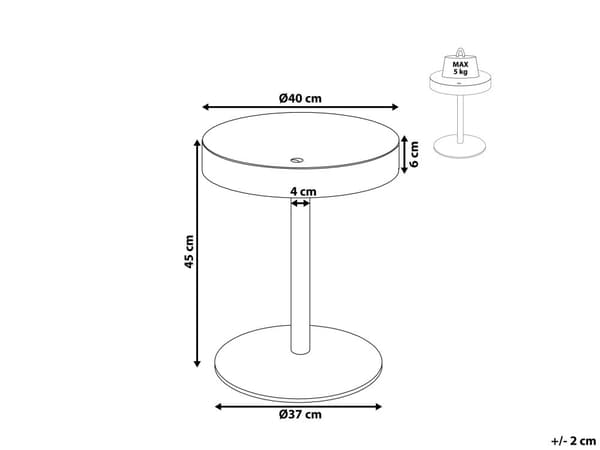Sofabordslampe Rundt Træ 40 cm med Opbevaring Skandinavisk Stil