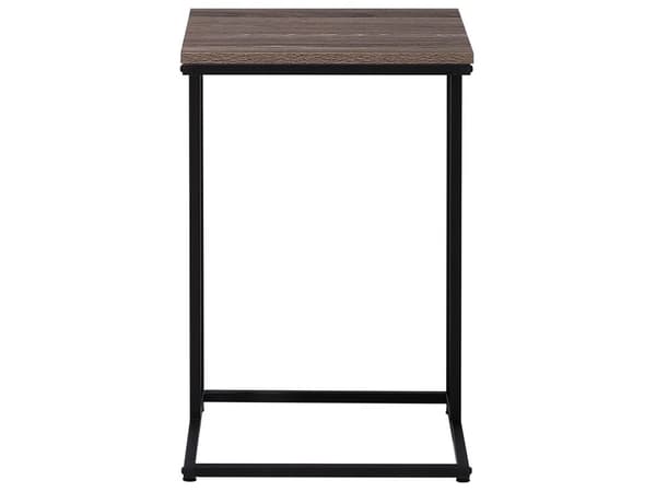 Sofabord brungråt træ metalstel firkantet plade 61 x 40 cm industrielt