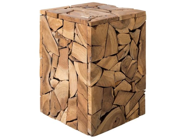 Sofabord Teaktræ Naturfarve 45 x 30 cm Terninger Boho Stil
