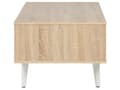 Miniatyrbillede 6 af 11: Sofabord lyst træ hvidt geometrisk mønster 46 x 120 cm skuffe hylde moderne