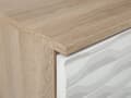 Miniatyrbillede 8 af 11: Sofabord lyst træ hvidt geometrisk mønster 46 x 120 cm skuffe hylde moderne