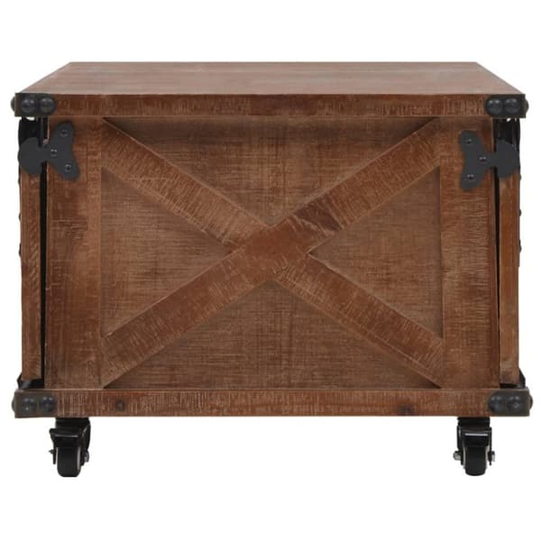 vidaXL sofabord i massivt grantræ 91 x 51 x 38 cm brun