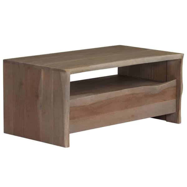 vidaXL Sohvapöytä akaasiapuu luonnolliset reunat 90x50x40 cm harmaa