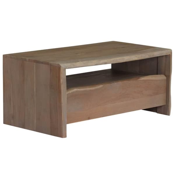 vidaXL Sohvapöytä akaasiapuu luonnolliset reunat 90x50x40 cm harmaa