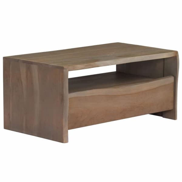 vidaXL Sohvapöytä akaasiapuu luonnolliset reunat 90x50x40 cm harmaa