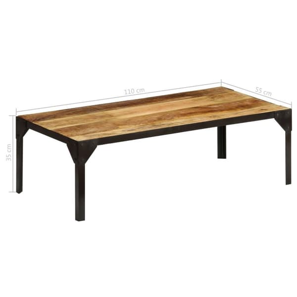 vidaXL Sofabord heltre mango og stål 110 cm change2