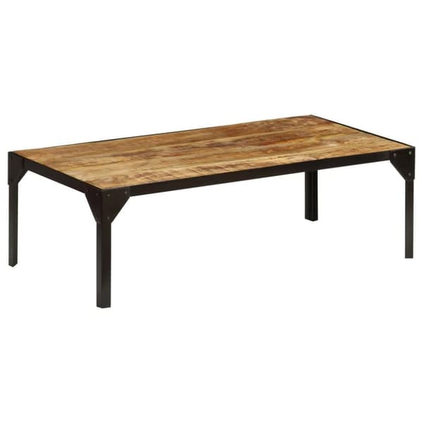 vidaXL Sofabord heltre mango og stål 110 cm change2