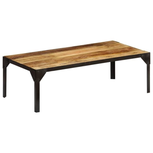 vidaXL Sofabord heltre mango og stål 110 cm change2