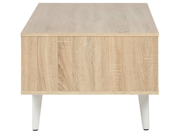 Soffbord Ljust trä Vit spånskiva med 1 låda