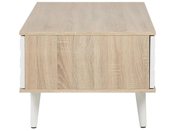 Soffbord Ljust trä Vit spånskiva med 1 låda