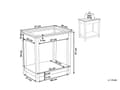 Miniatyrbillede 3 af 10: Hvid Glasbordplade 57 x 40 cm med Hylde Skandinavisk Stil
