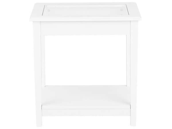 Hvid Glasbordplade 57 x 40 cm med Hylde Skandinavisk Stil