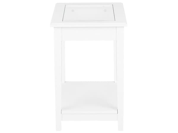 Hvid Glasbordplade 57 x 40 cm med Hylde Skandinavisk Stil