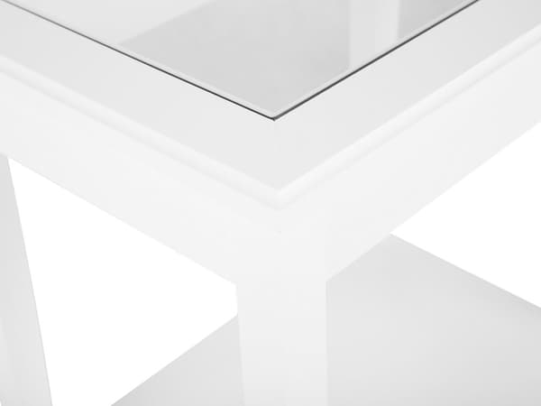 Hvid Glasbordplade 57 x 40 cm med Hylde Skandinavisk Stil