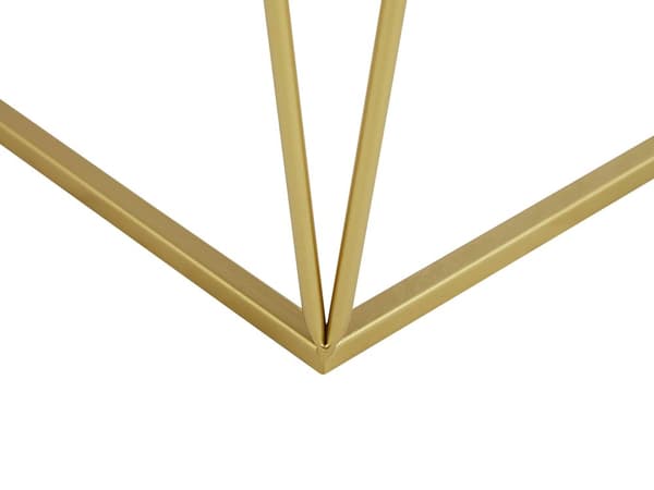 Set med 2 sidobord Metall Guld Bas Glas Speglad Rund Top Dekorativ Glam