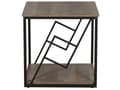 Miniatyrbillede 4 af 8: Sidebord Mørkt Træ Sort Metal 56 x 56 cm Moderne Rustik Industriel Design til Stue Tilbehør Hjørnebord Indretning Stuemøbel