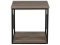 Miniatyrbillede 5 af 8: Sidebord Mørkt Træ Sort Metal 56 x 56 cm Moderne Rustik Industriel Design til Stue Tilbehør Hjørnebord Indretning Stuemøbel