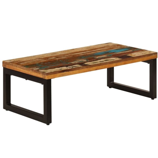 vidaXL Soffbord 100x50x35 cm massivt återvunnet trä och stål