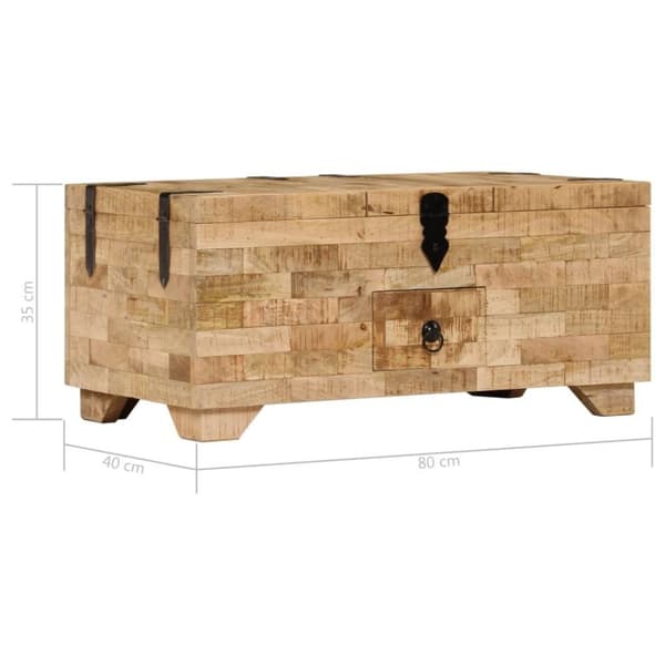 vidaXL Soffbord massivt mangoträ 80x40x35 cm