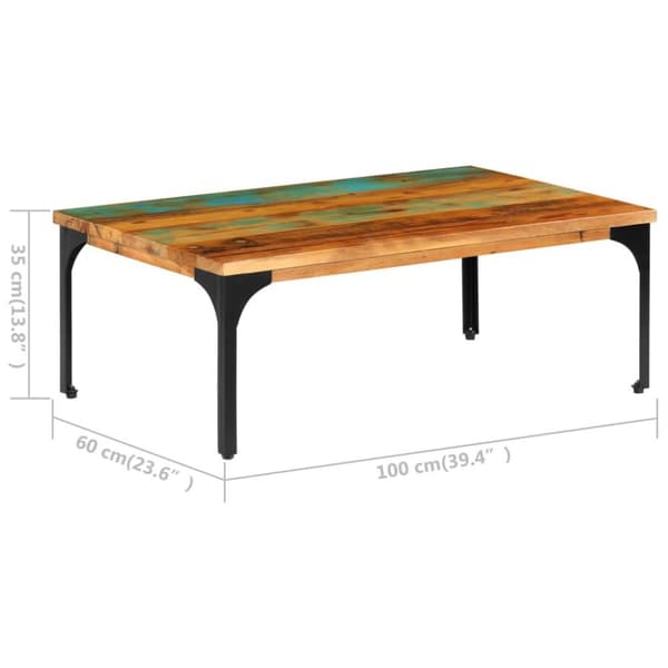 vidaXL sofabord 100x60x35 cm massivt genbrugstræ