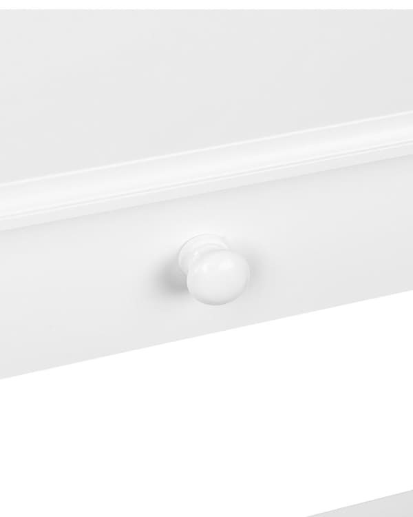 Konsolbord Vit MDF Topp med Furuträ Ben med En Låda Byrå