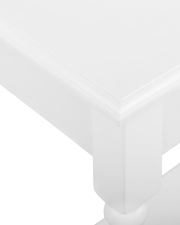 Konsolbord Vit MDF Topp med Furuträ Ben med En Låda Byrå