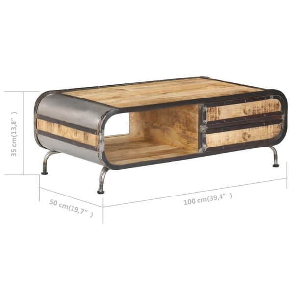 vidaXL sofabord 100 x 50 x 35 cm massivt mangotræ