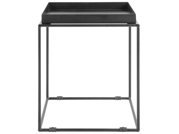 Sidebord sort metal firkantet plade med et moderne look