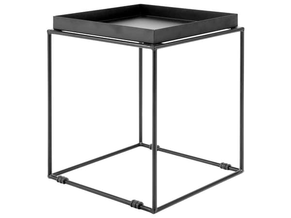 Sidebord sort metal firkantet plade med et moderne look