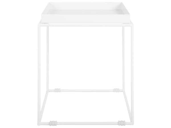 Sidebord hvid metal firkantet plade med et moderne look