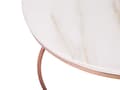 Miniatyrbillede 4 af 6: Sofabord Beige Kobber og Rustfrit Stål 43 x 70 cm Rund Sidebord med Marmor Effekt Glam stil Stue Indretning Design Minimalistisk Tilbehør