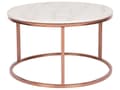 Miniatyrbillede 1 af 6: Sofabord Beige Kobber og Rustfrit Stål 43 x 70 cm Rund Sidebord med Marmor Effekt Glam stil Stue Indretning Design Minimalistisk Tilbehør