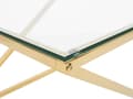 Miniatyrbillede 5 af 6: Sofabord til stuen guld gennemsigtig glasplade firkantet metal skinnende stel 60 x 60 x 45 cm glamourdesign